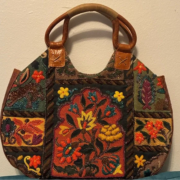 Embroidered Multicolor Handbag - Picture 1 of 4
